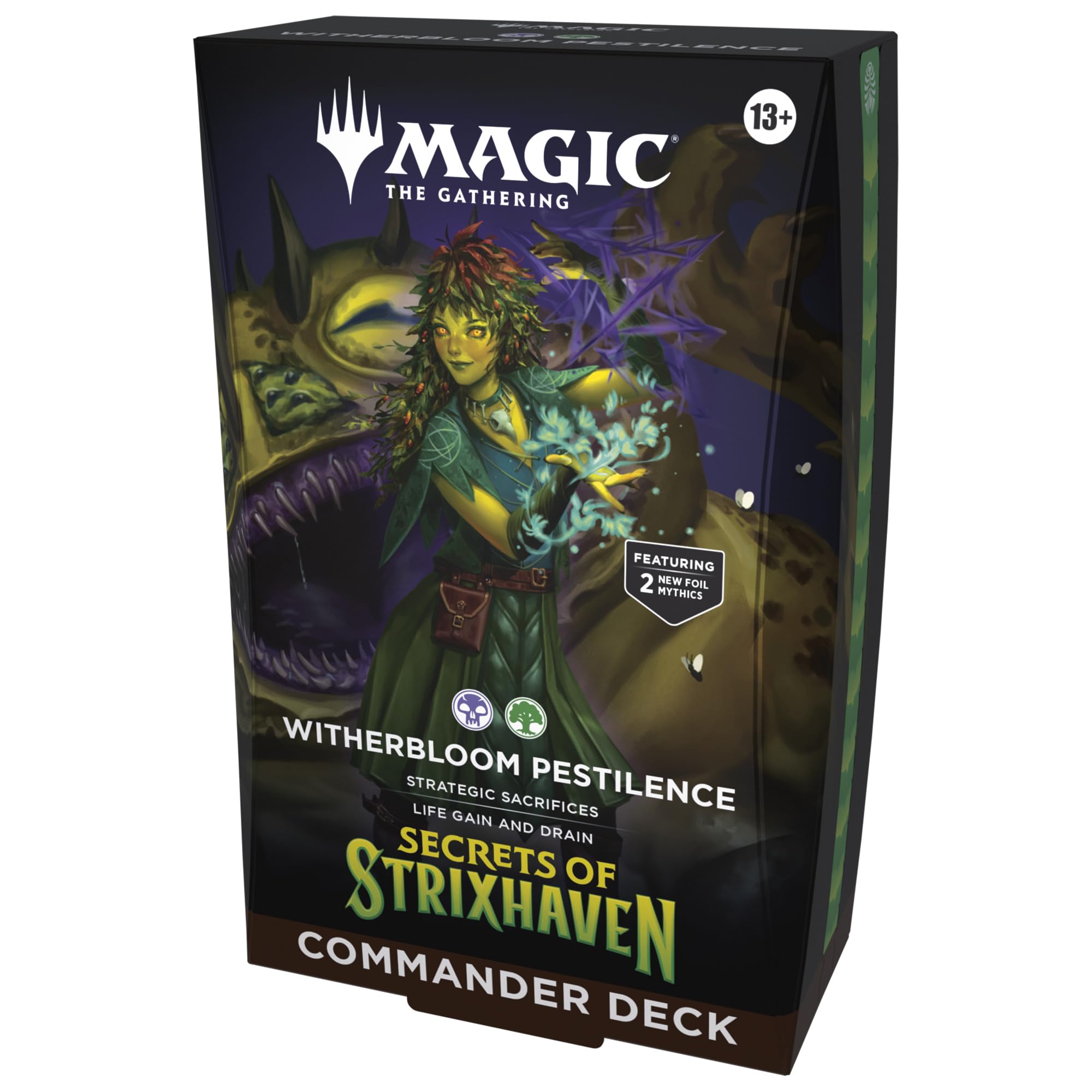Magic: The Gathering witherbloom deck front view showing box art and contents for quick play