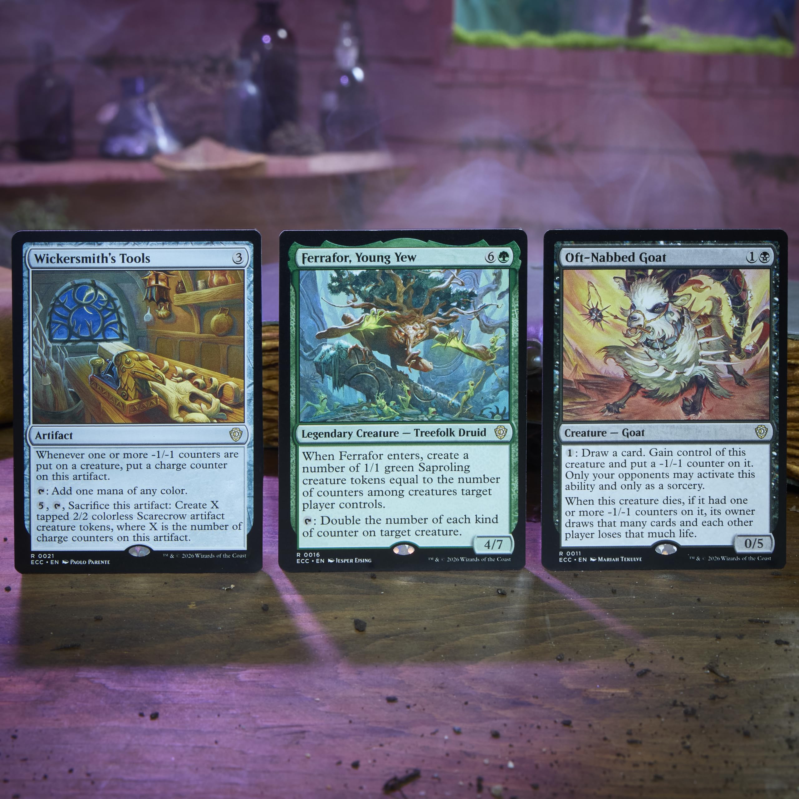 Magic: The Gathering deck in play on table showing multiplayer engagement