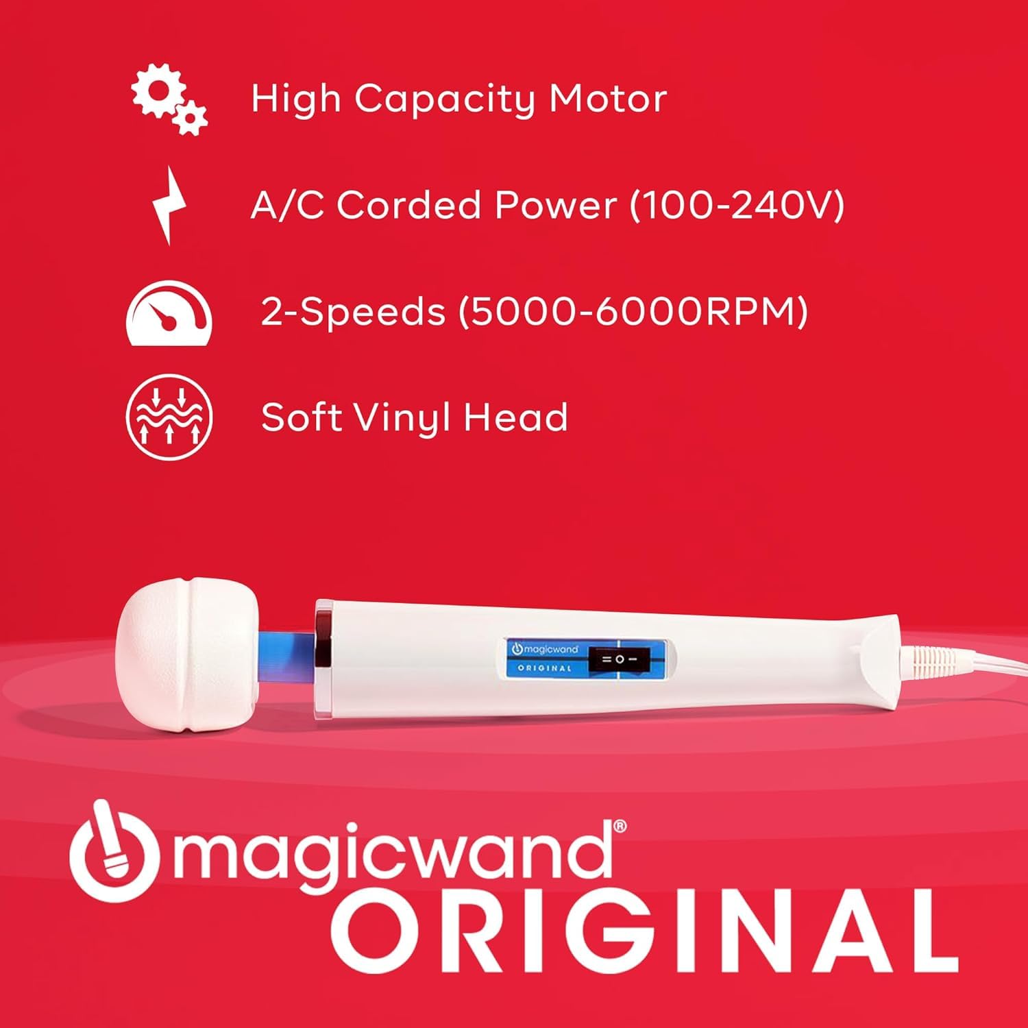 Magic Wand held in a hand to show scale and ergonomic grip benefit