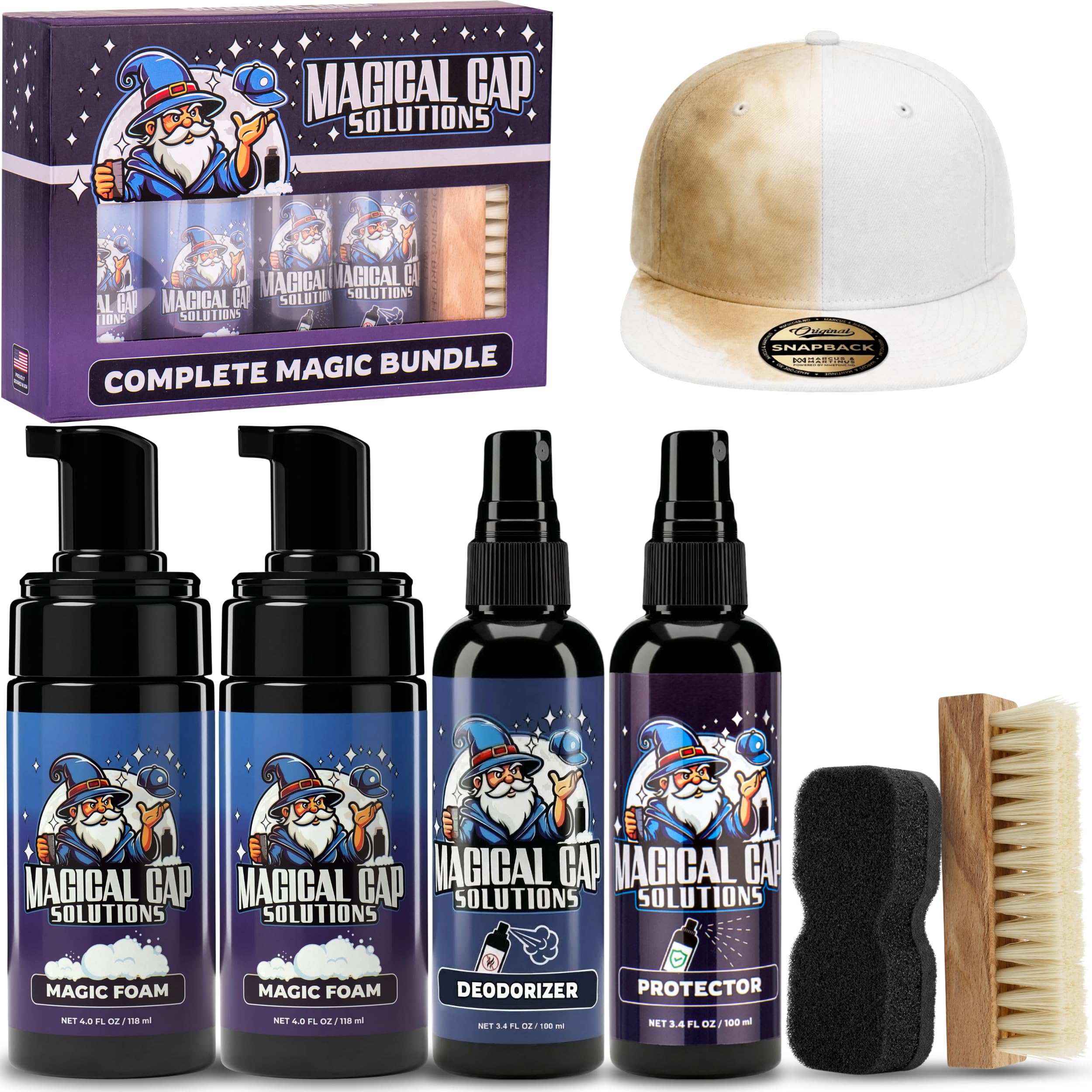 MAGICAL CAP SOLUTIONS kit front view showing full four-step set and convenience
