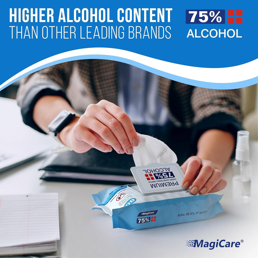 MagiCare flip-top lid open demonstrating easy one-handed access and moisture seal