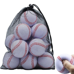 Magicorange front view showing all 12 white foam baseballs, easy to organize