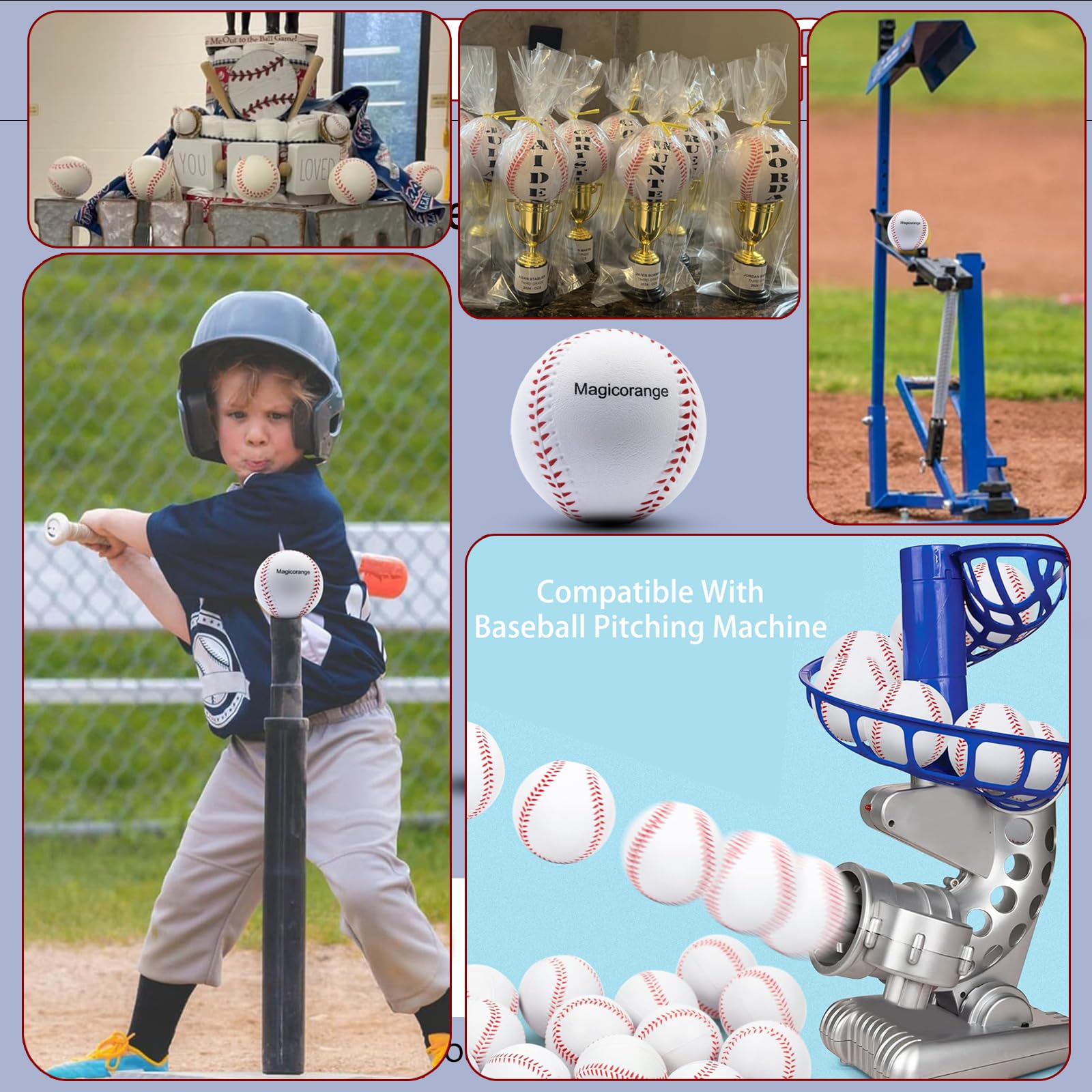 Magicorange child batting with foam ball for safer hitting practice and confidence