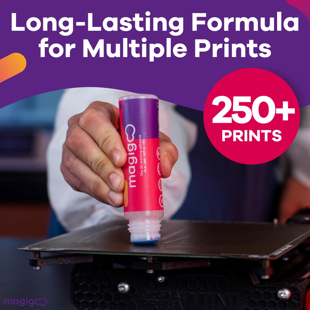 Magigoo applied on PEI surface showing reliable grip for filaments