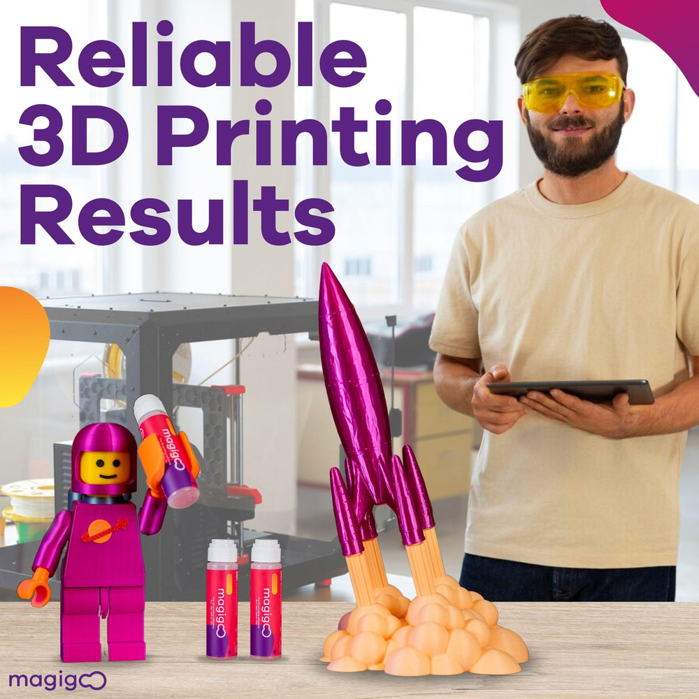 Printed part releasing after cooling with Magigoo showing effortless removal