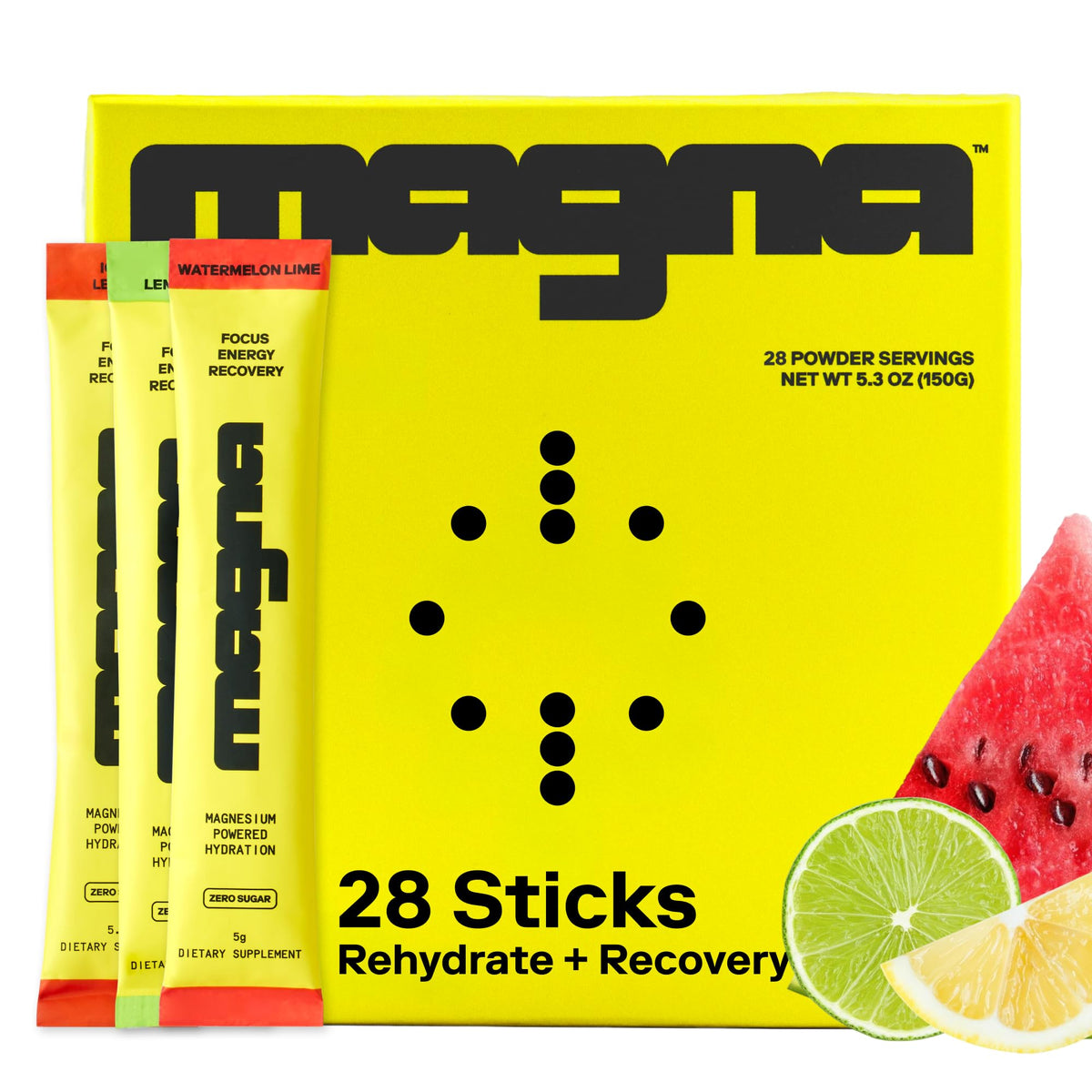 MAGNA front packaging showing product benefits and servings