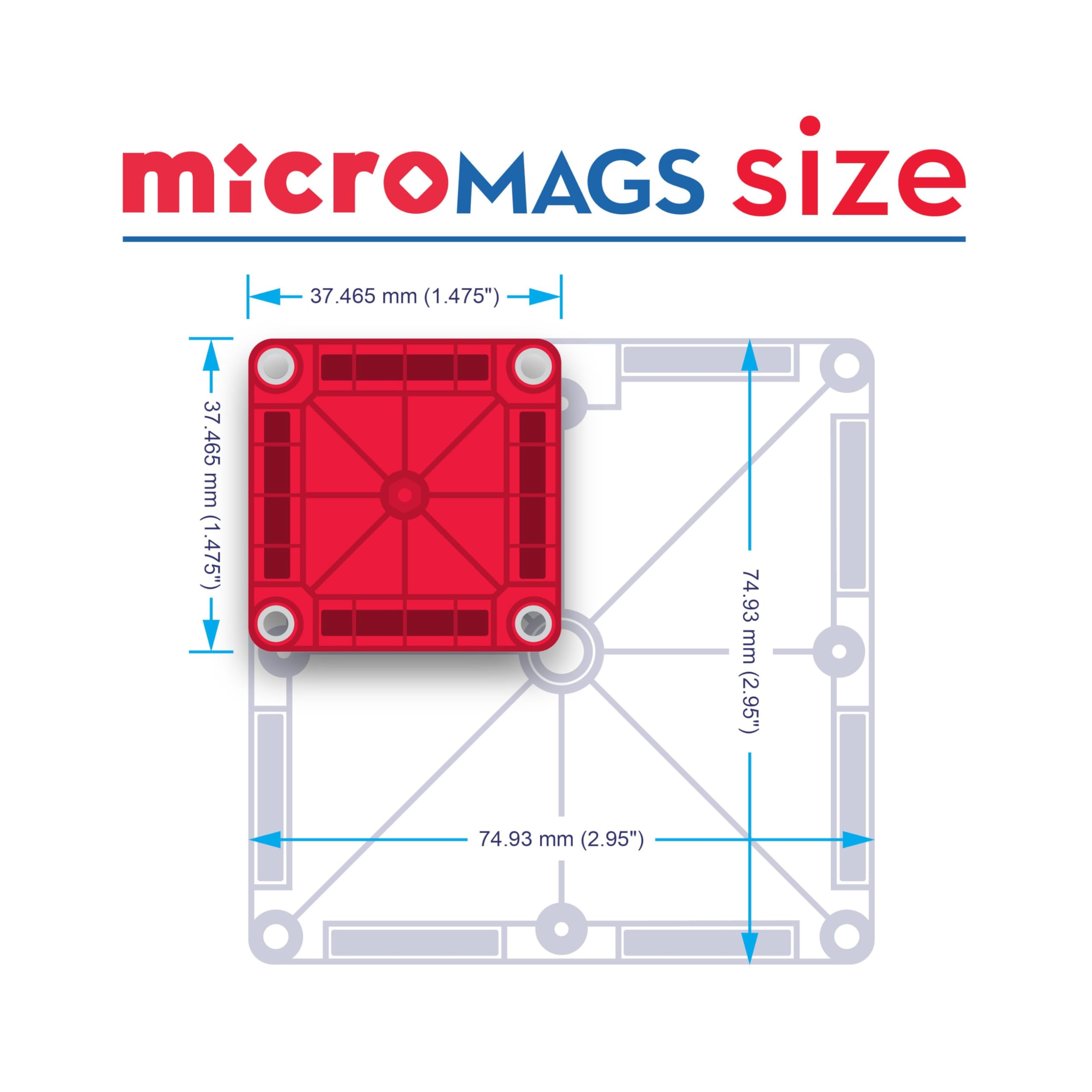 MAGNA-TILES lattice and magnet close-up illustrating durable, child-safe construction