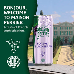 Maison Perrier label close-up showing product details and natural flavor callout for trust