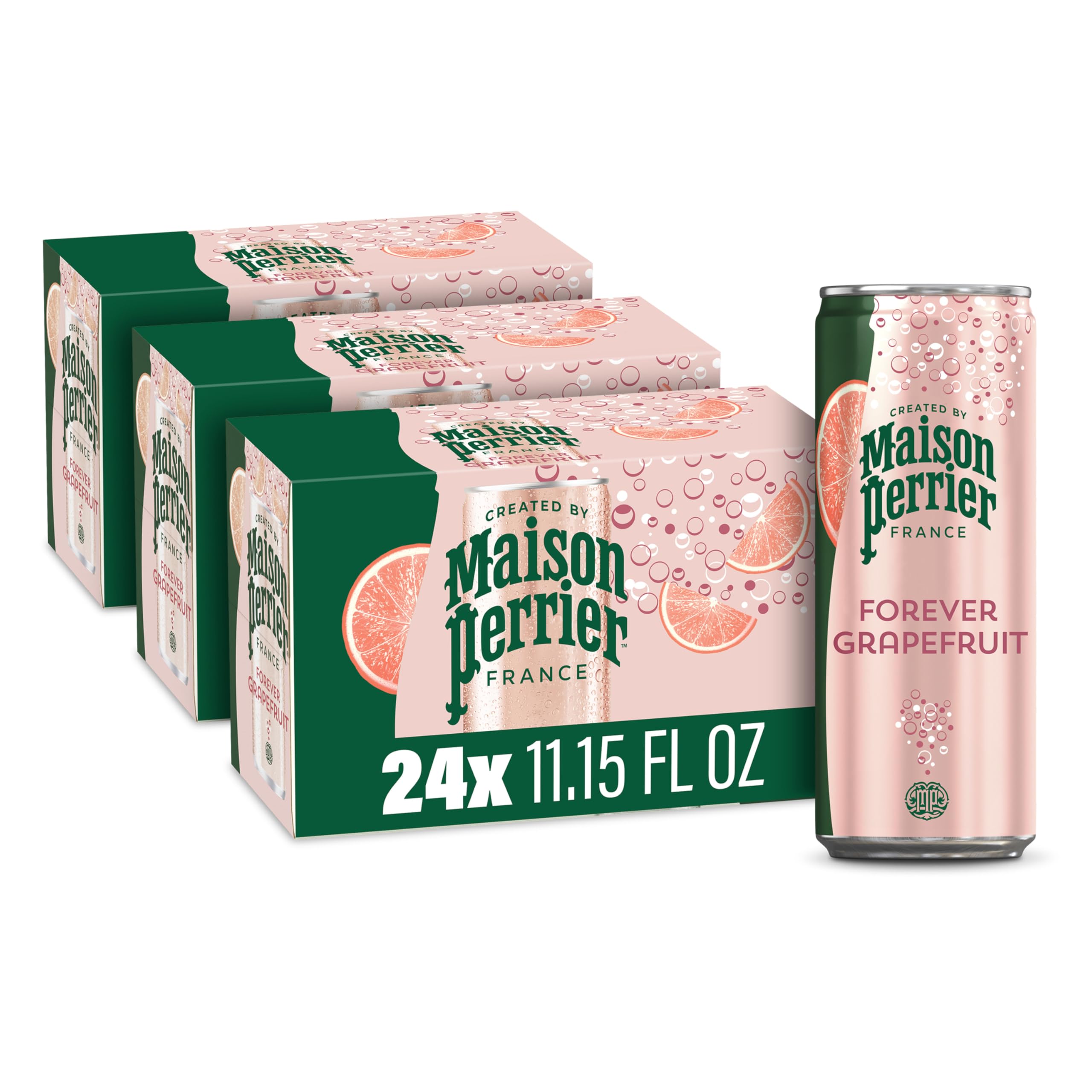 Maison Perrier front pack display showing elegant grapefruit packaging and premium appeal