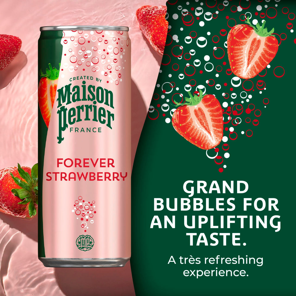 Maison Perrier close-up carbonation and bubbles for lively mouthfeel benefit