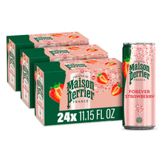 Maison Perrier front can showing strawberry flavor and crisp bubbles benefit