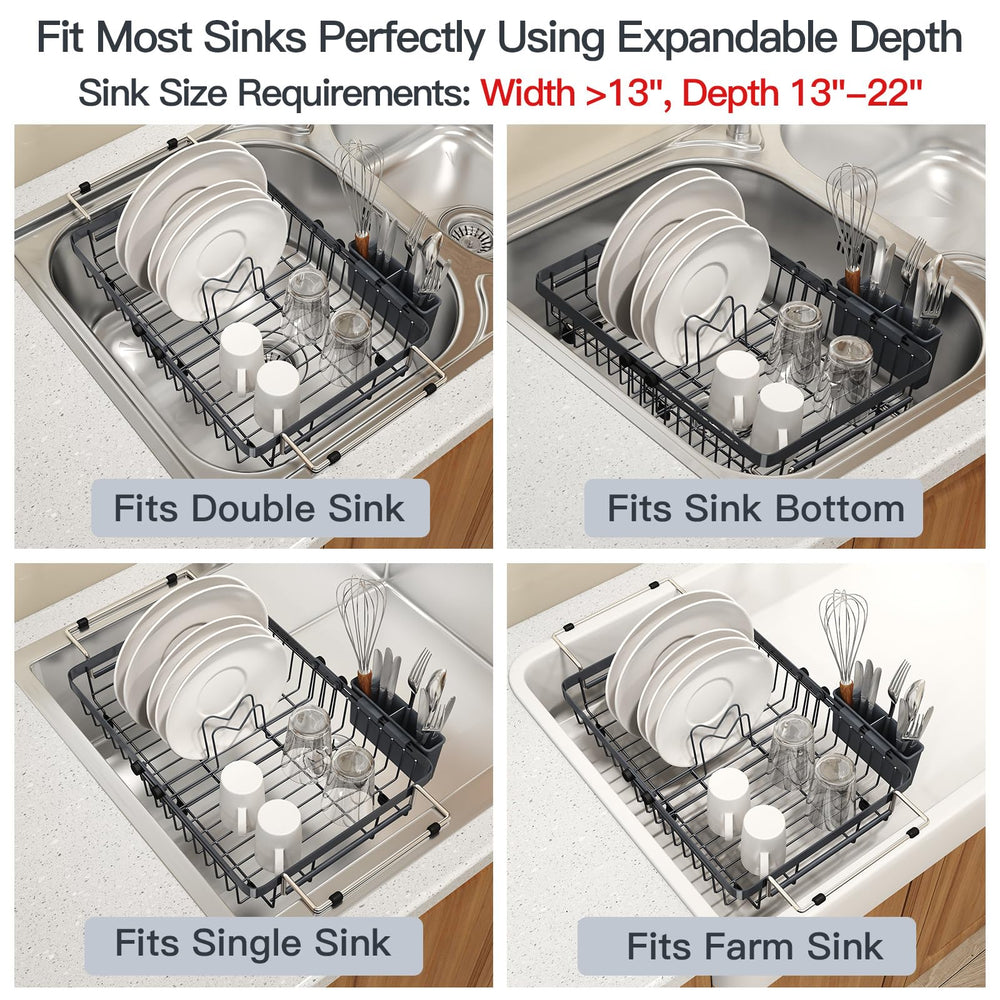 MAJALiS side profile expanded to fit wide basin demonstrating adjustable fit