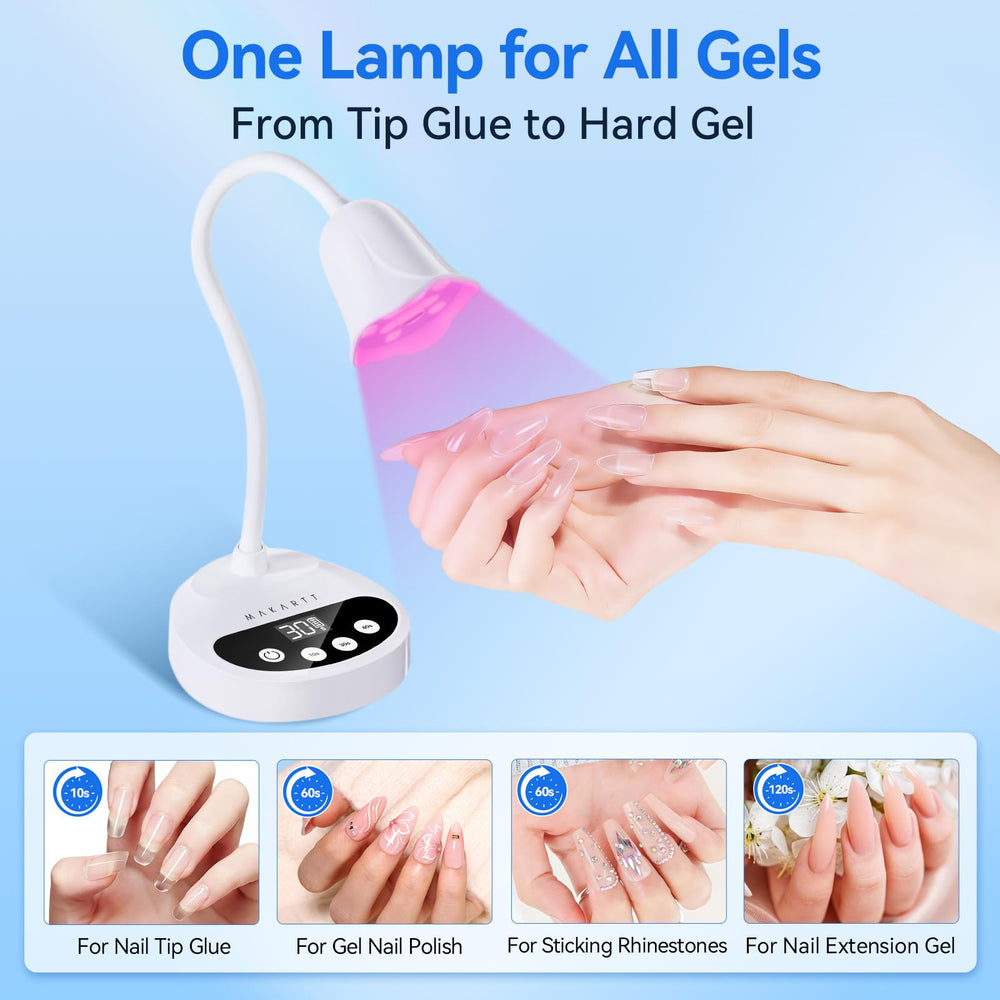 Makartt lamp packed beside travel kit showing compact size benefit portability