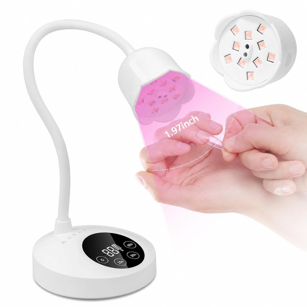 Makartt front view of portable UV lamp showing compact design and convenience