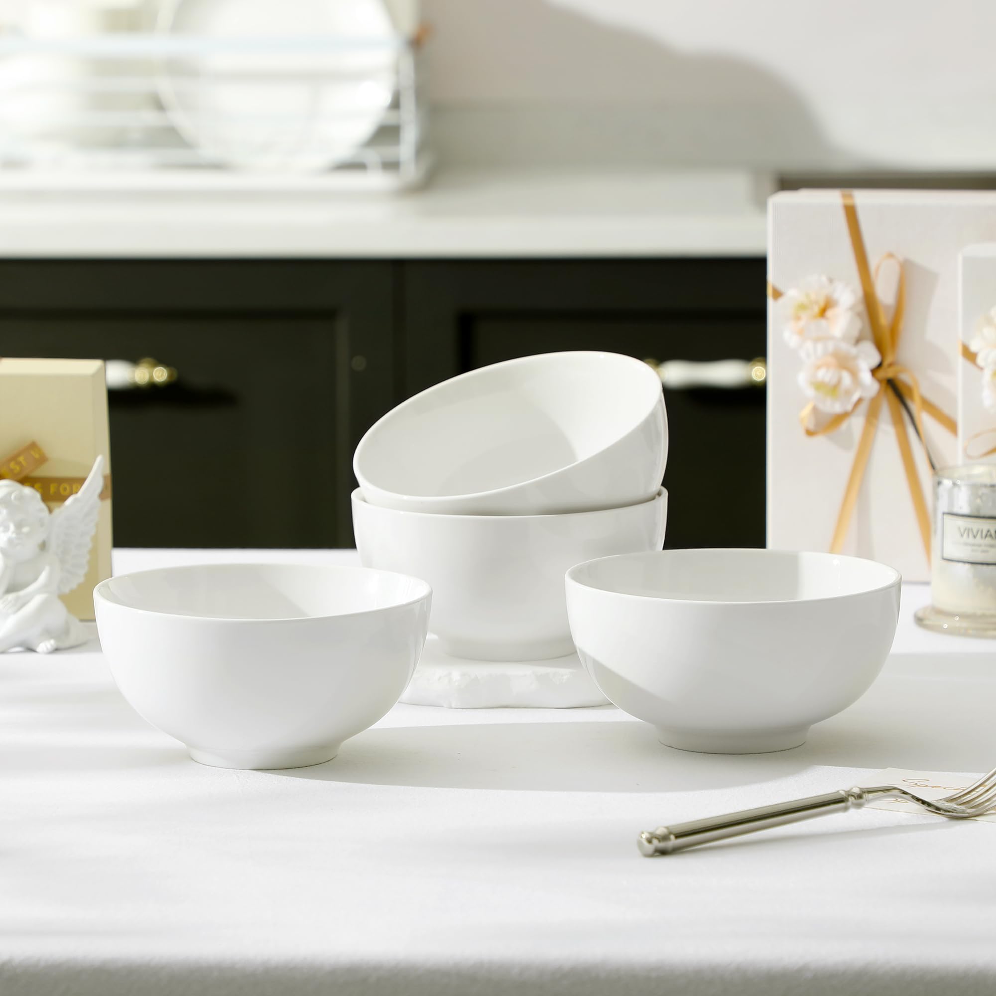 MALACASA bowls on a dining table styled with food to show entertaining compatibility