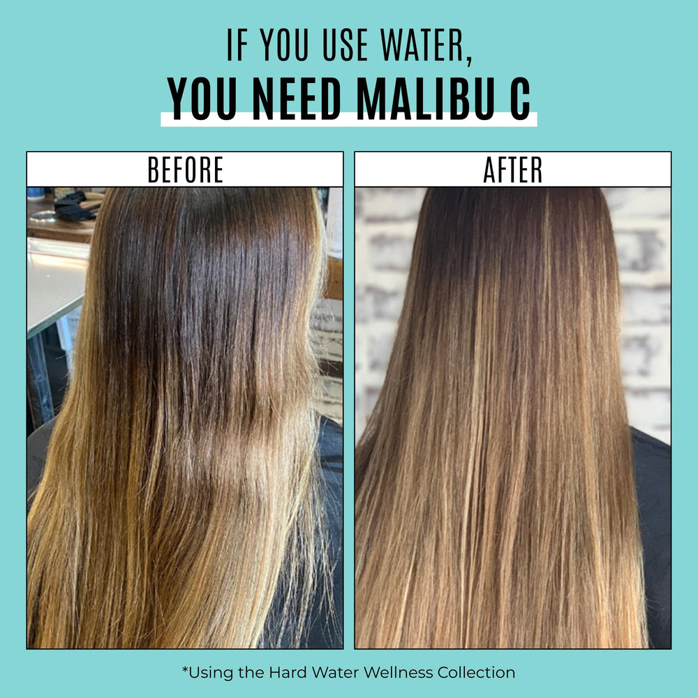 Malibu C ingredient focus with provitamin B5 bottle highlighting hydration benefits