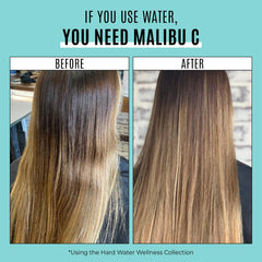 Malibu C ingredient focus with provitamin B5 bottle highlighting hydration benefits