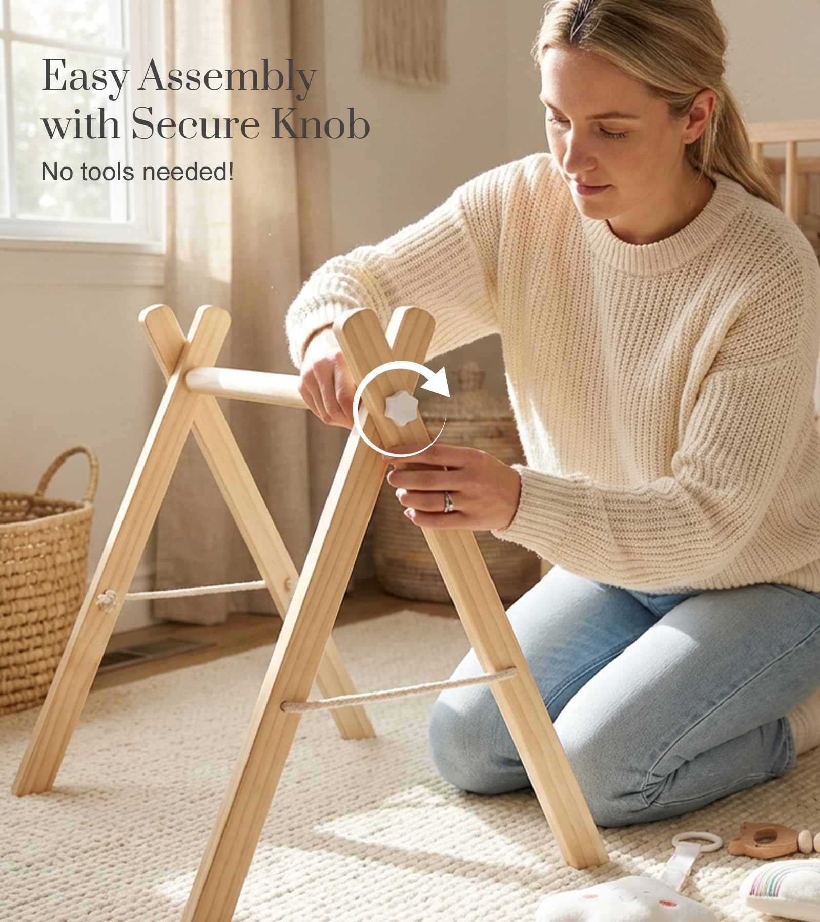 Mallify hanging toys detail with six rings to grasp benefit: encourages reaching and grip