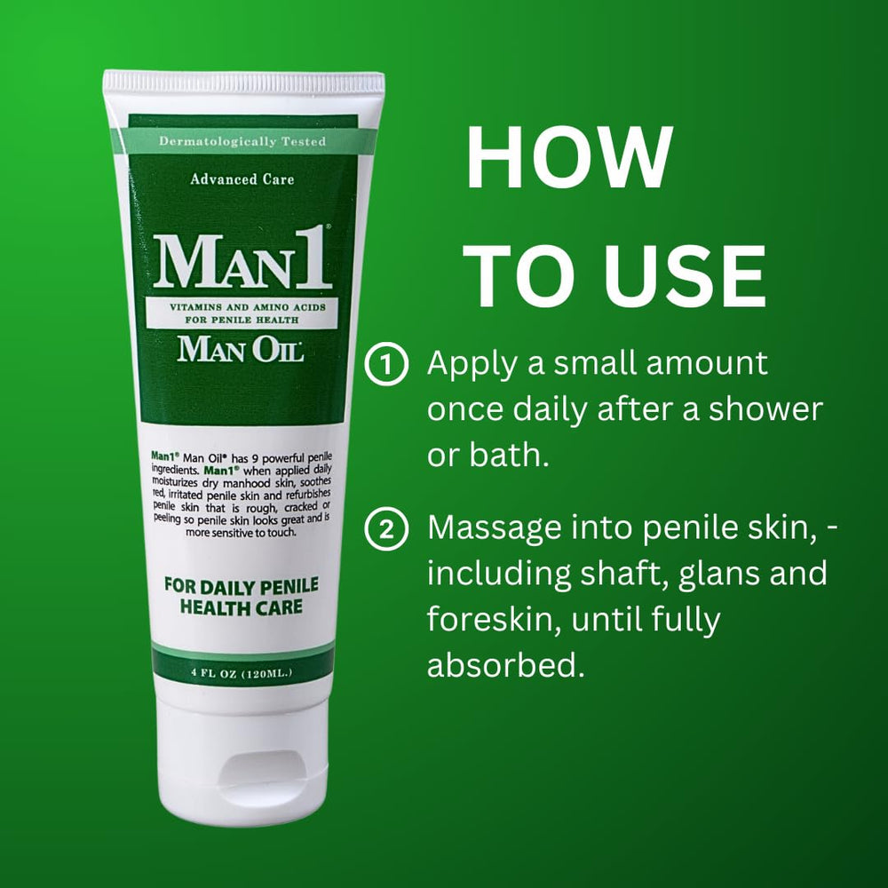 Man1 Man Oil being applied to skin showing soothing relief benefit