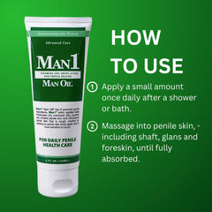Man1 Man Oil being applied to skin showing soothing relief benefit
