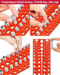 Manalete drill gauge holes close-up for fast, accurate drill bit selection and sizing