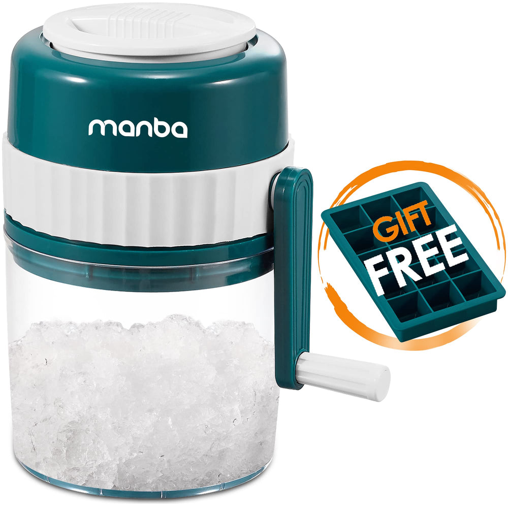 MANBA front view showing compact snow cone machine and benefits portability