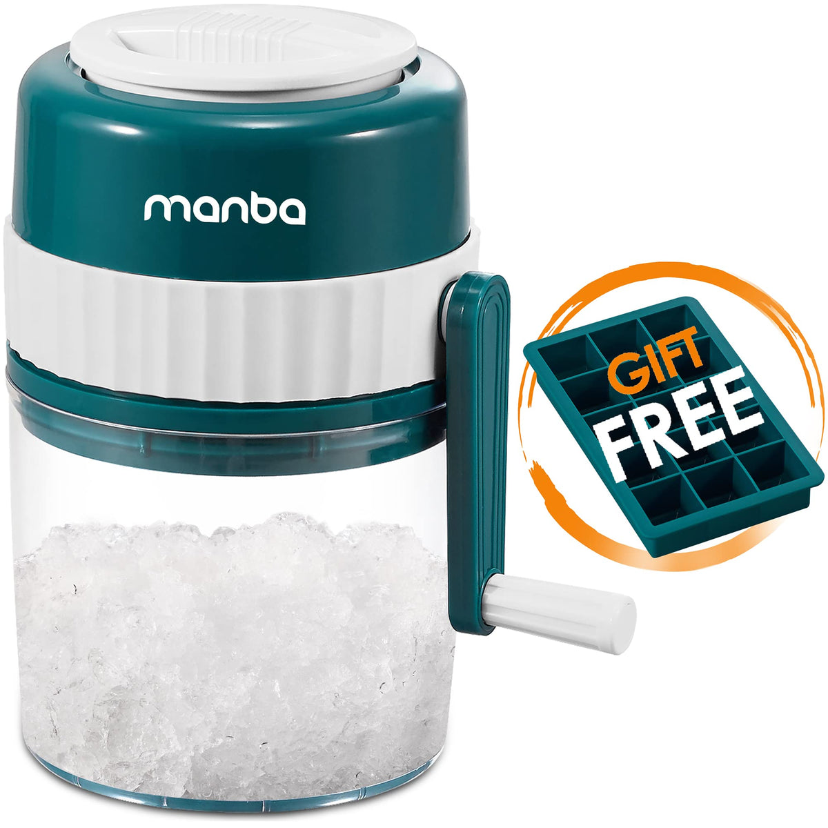 MANBA front view showing compact snow cone machine and benefits portability