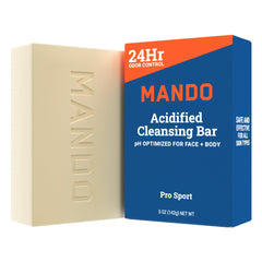 Mando Pro Sport front packaging showing compact travel-ready bar and benefits