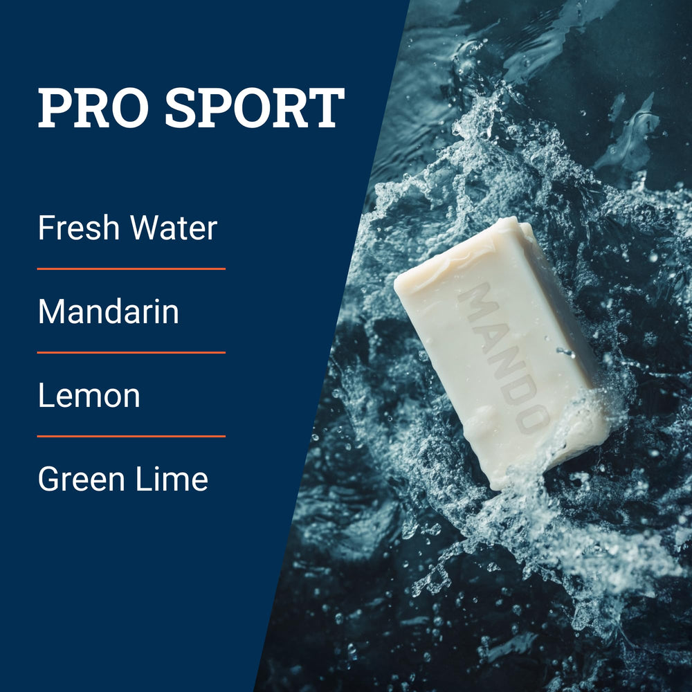 Mando Pro Sport inside an open soap case highlighting dry storage advantage