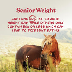 Manna Pro being offered to a senior horse demonstrating palatability