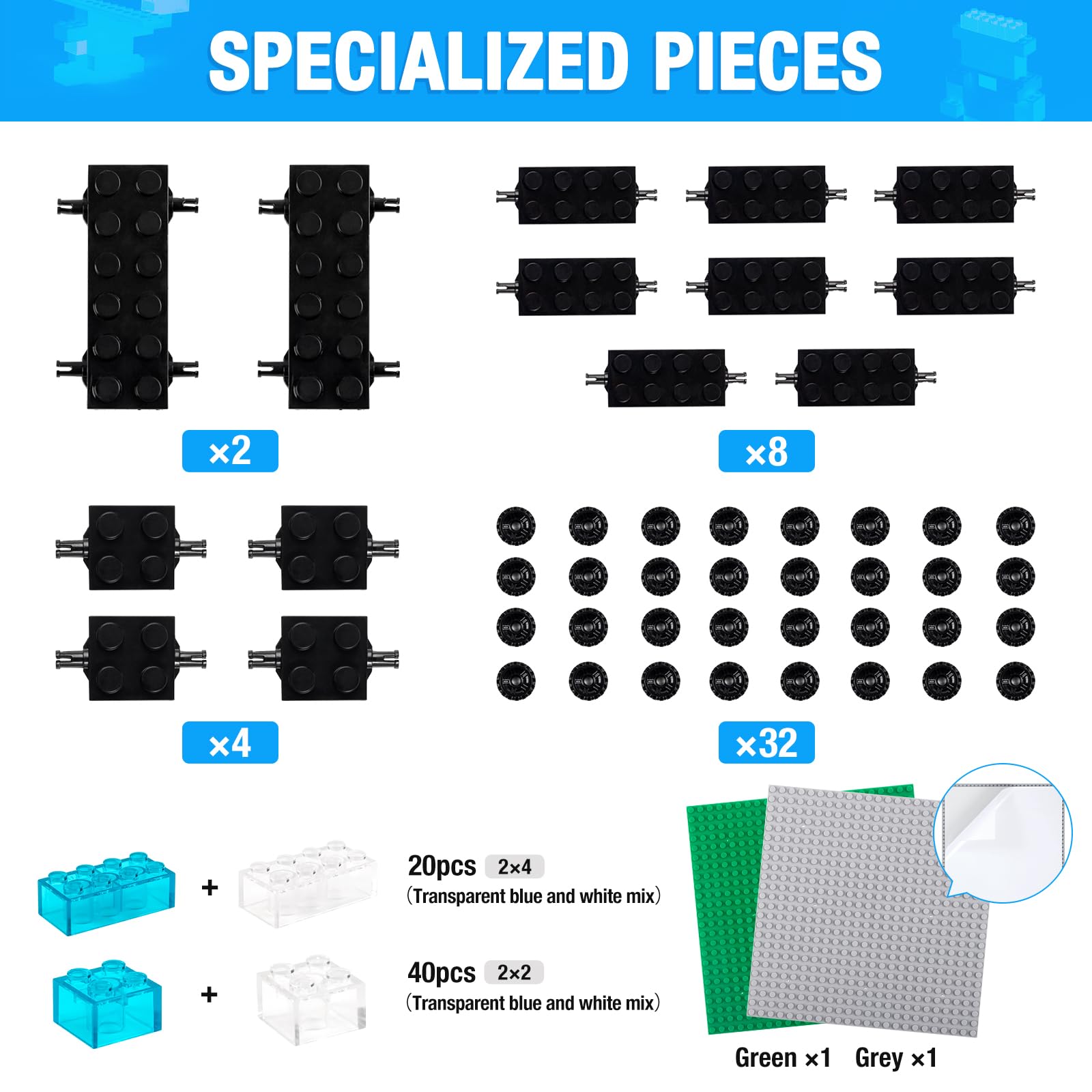 MANNIDOO colorful brick assortment displaying 16 colors and 18 shapes to boost creativity