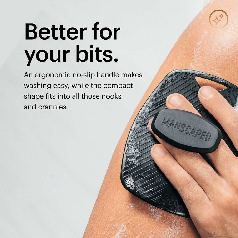 MANSCAPED hanging loop shown drying to reduce bacteria and speed airflow