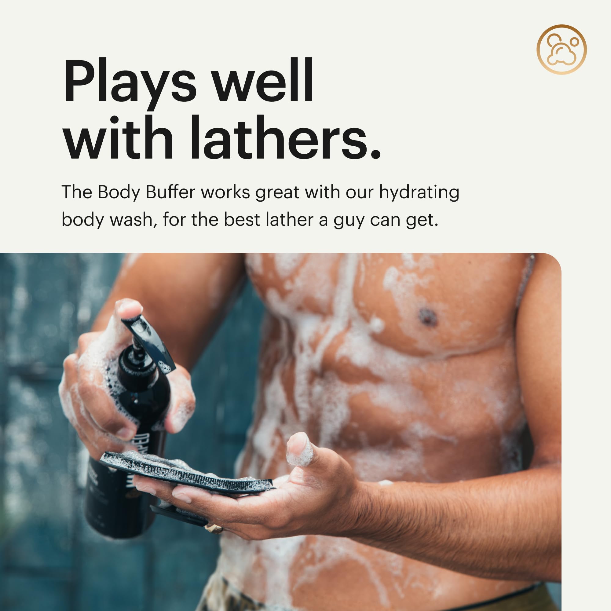 MANSCAPED creating rich lather with body wash for an efficient cleanse