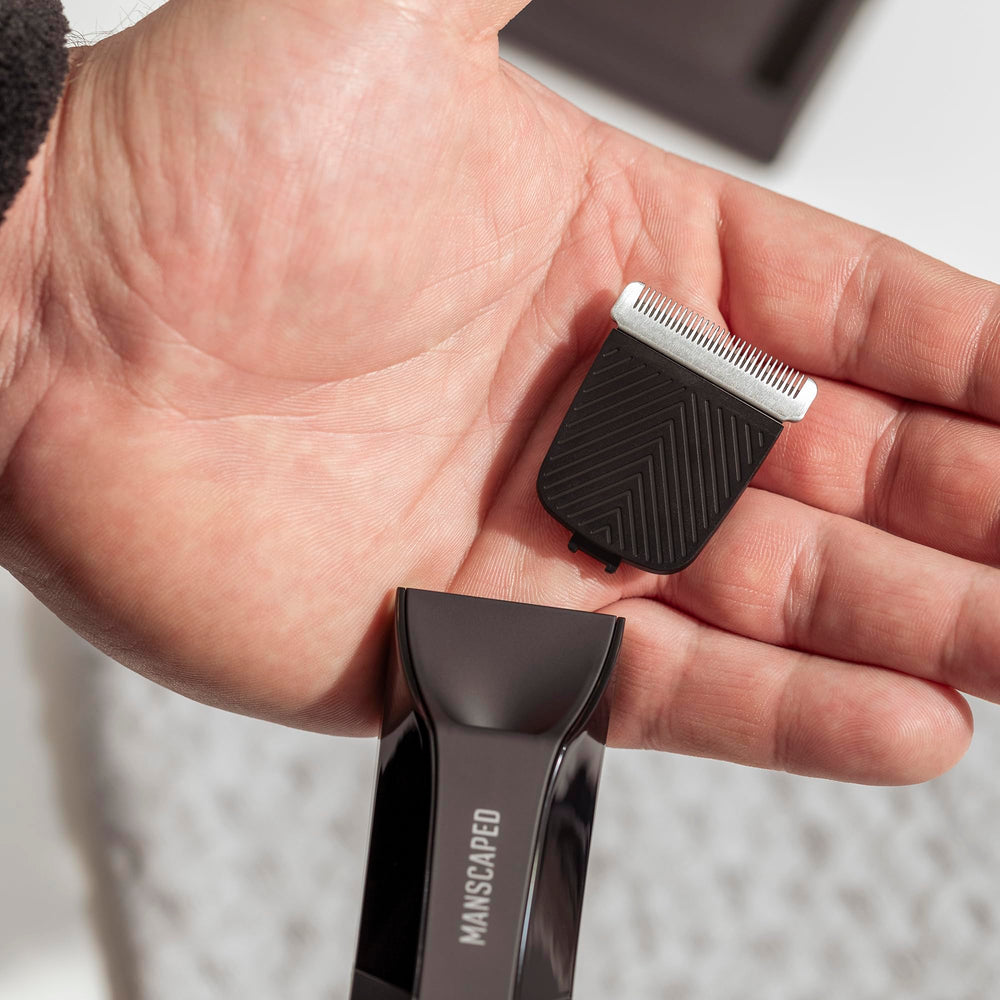 MANSCAPED ceramic blade close-up highlighting smooth edge and durability