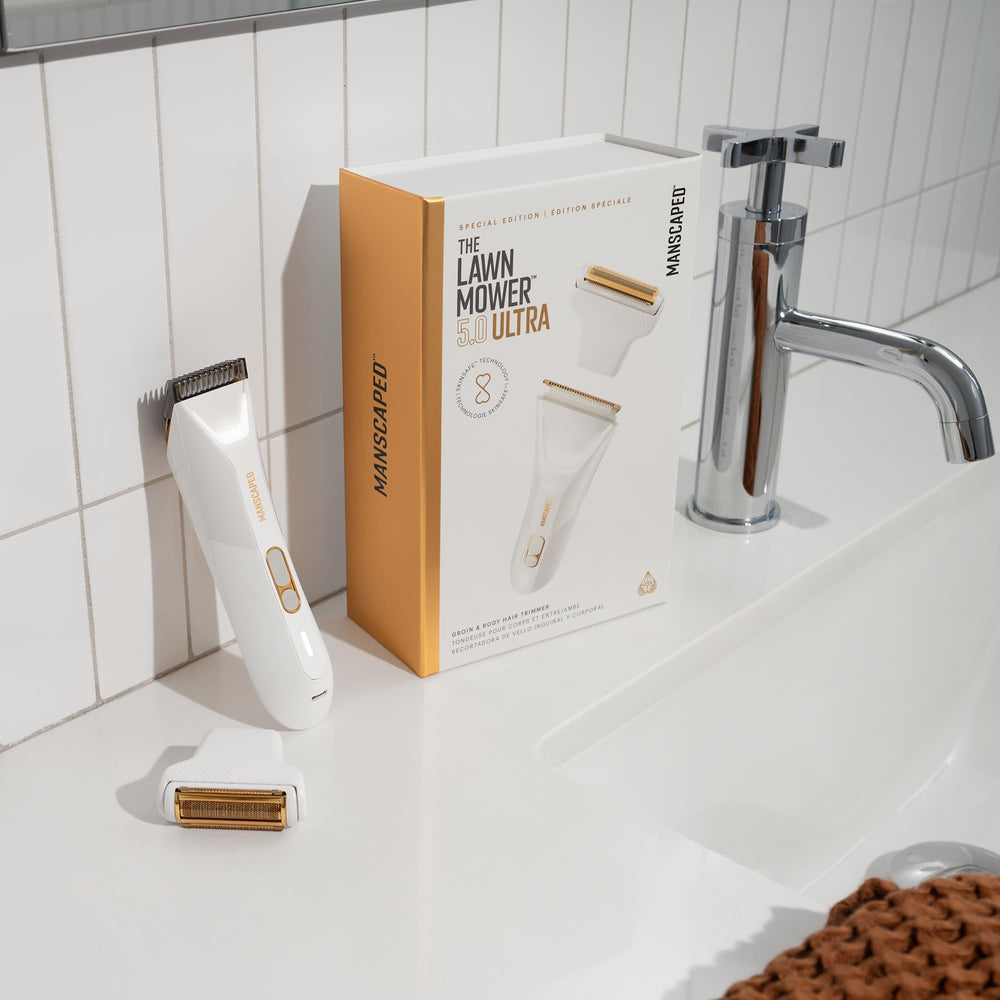 MANSCAPED travel pouch with USB-C cable ready for portable grooming
