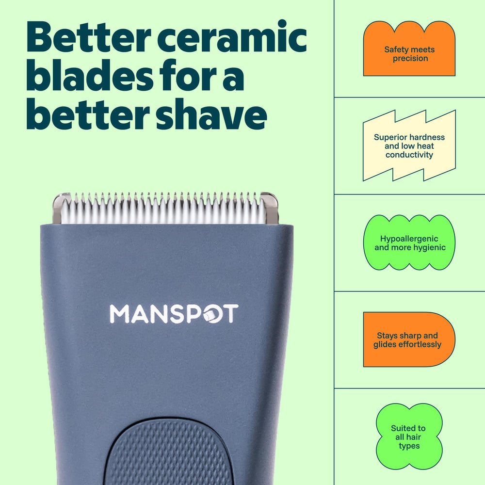 MANSPOT in bathroom lifestyle scene illustrating daily grooming ease