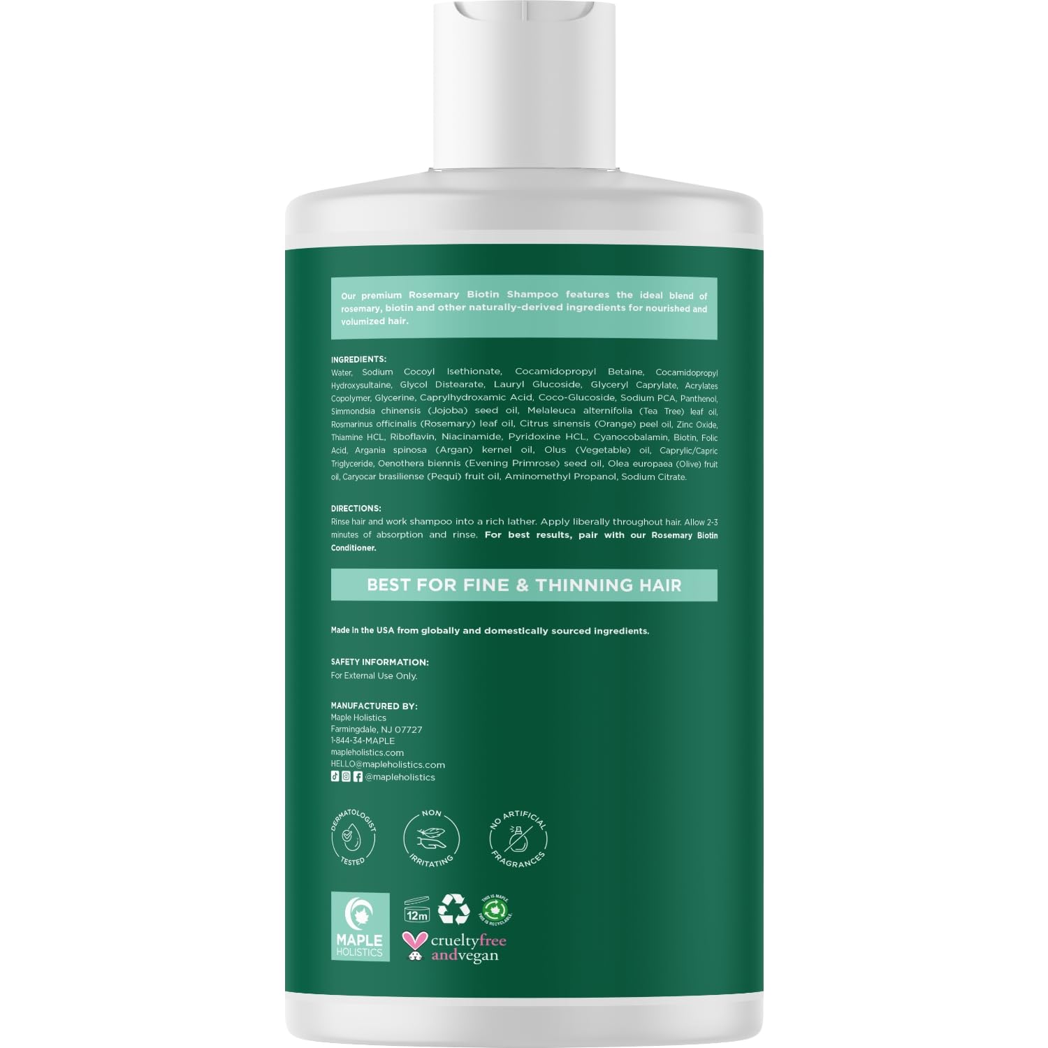 Maple Holistics biotin and B vitamin blend depicting strength support