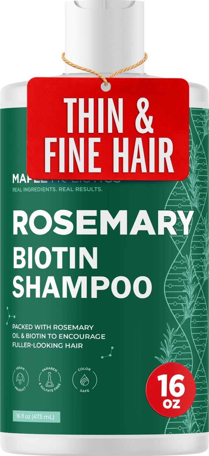 Maple Holistics bottle front showing clear label and volume benefit