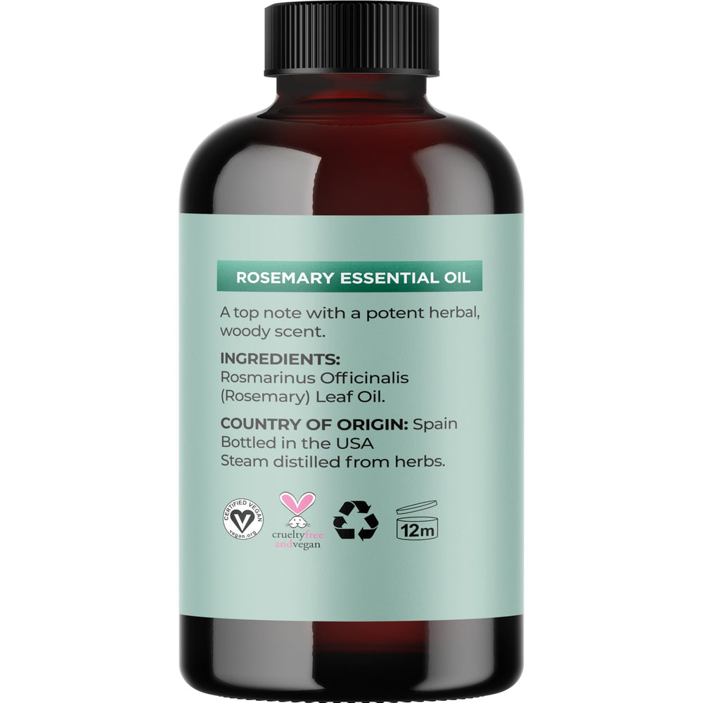 maple holistics label close-up listing rosemary oil purity for confident selection
