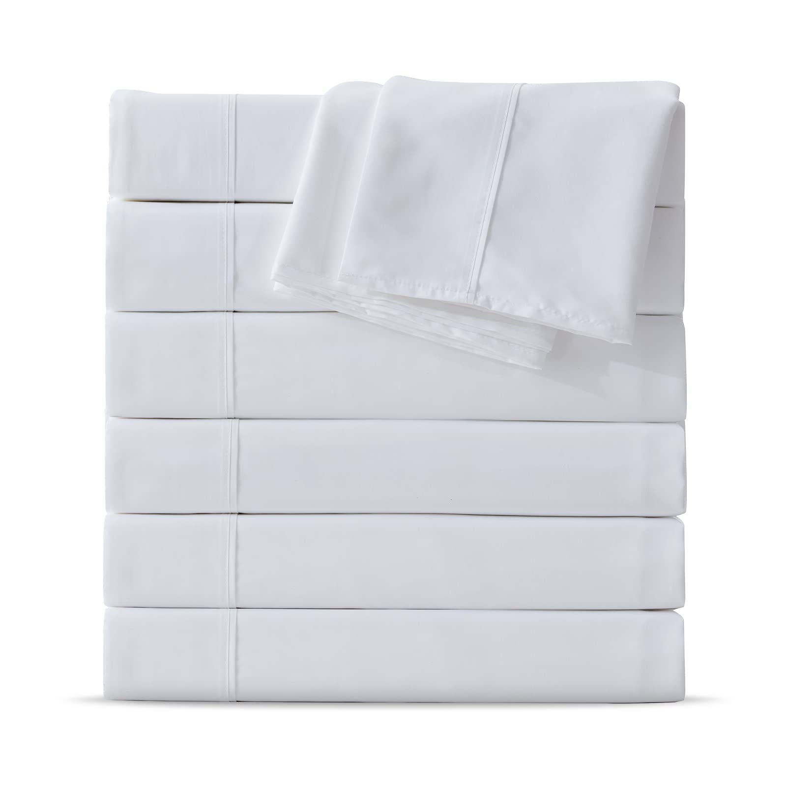 Maple&Stone front packaging showing six twin flat sheets and convenience