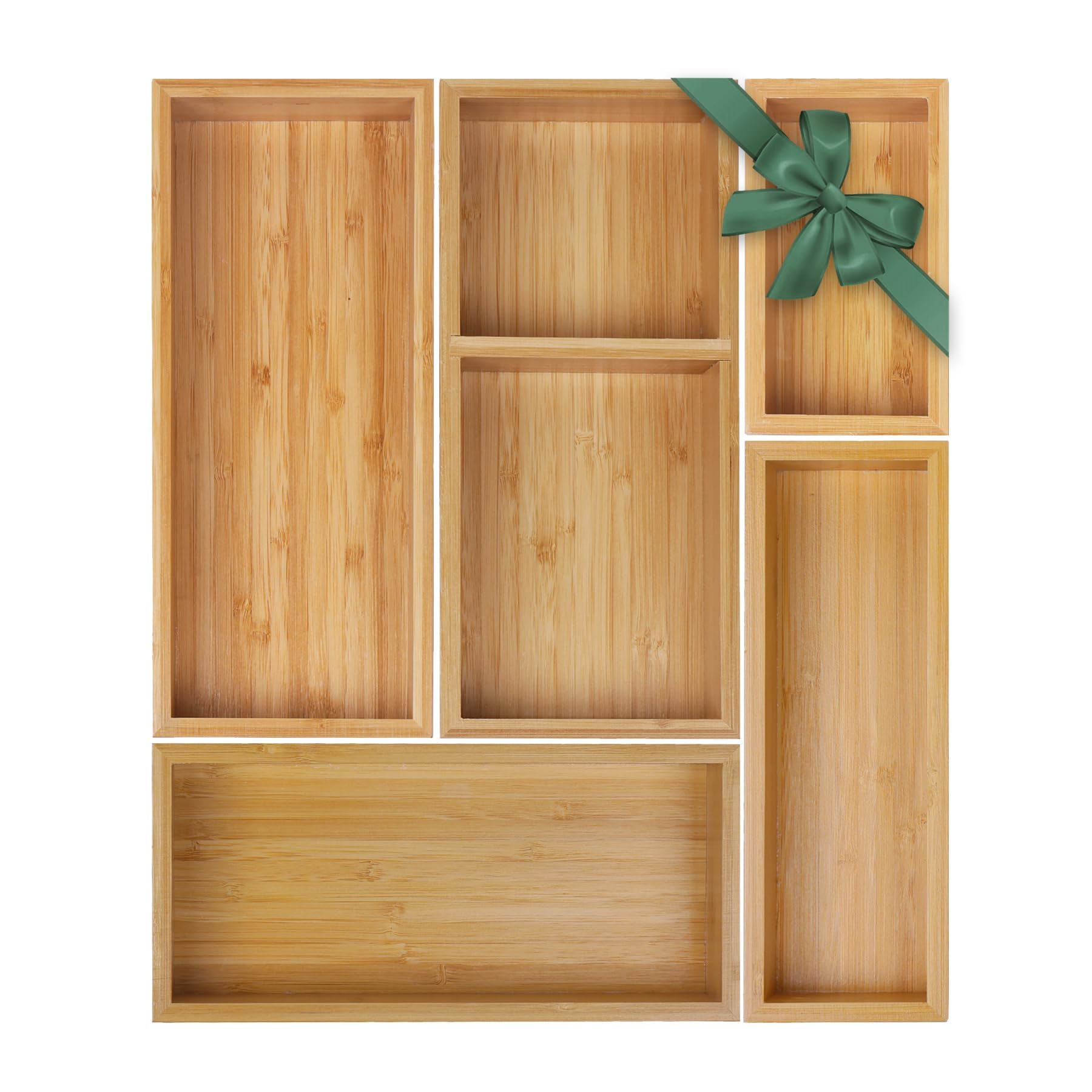 MapleGrace front view showing five bamboo trays and eco-friendly design benefit