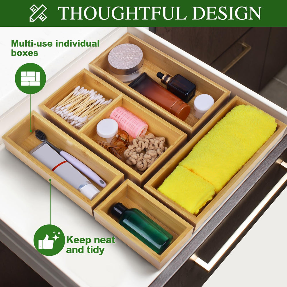 MapleGrace trays beside ruler and utensils showing size and fit for drawers