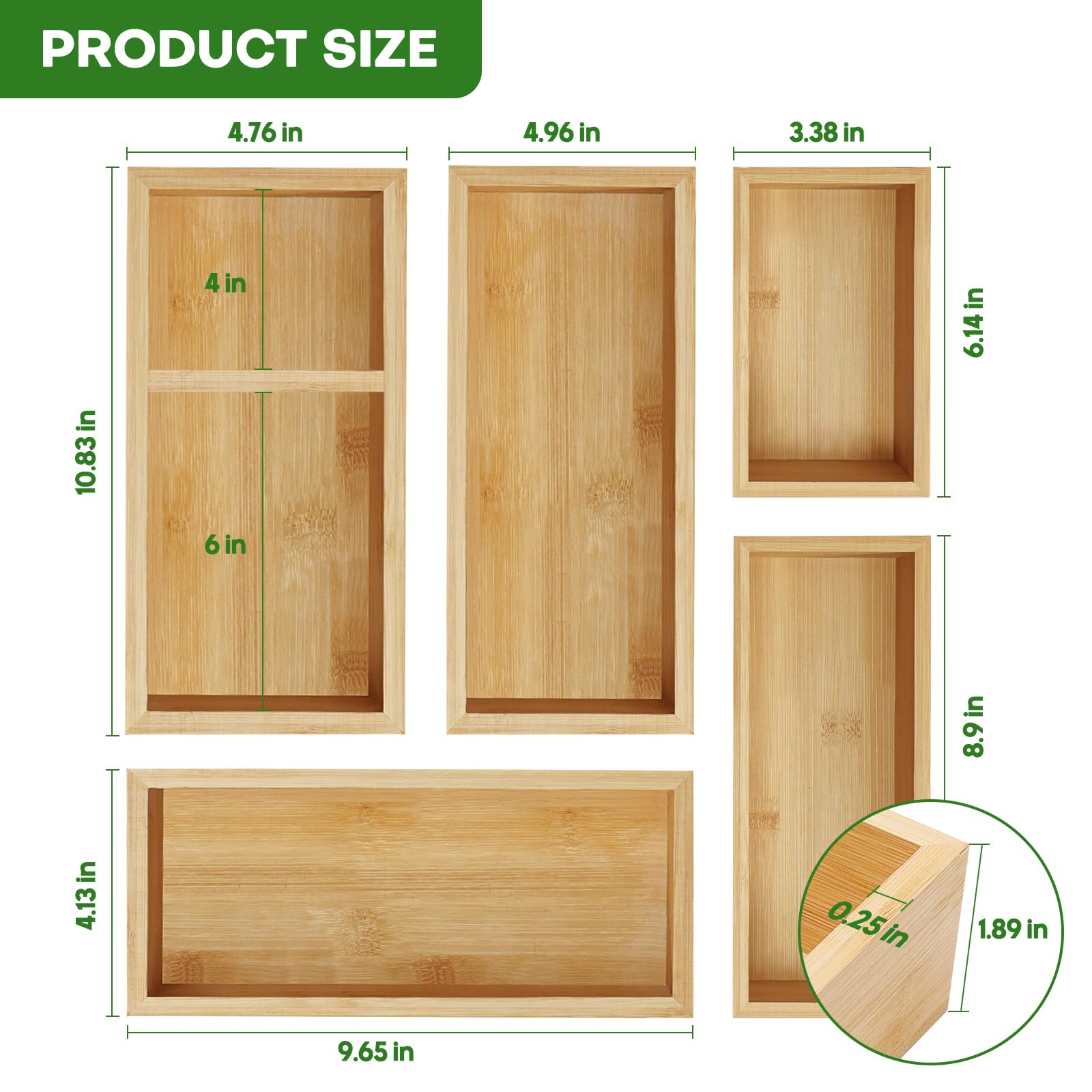 MapleGrace stacked trays demonstrating space-saving stackability and neat storage