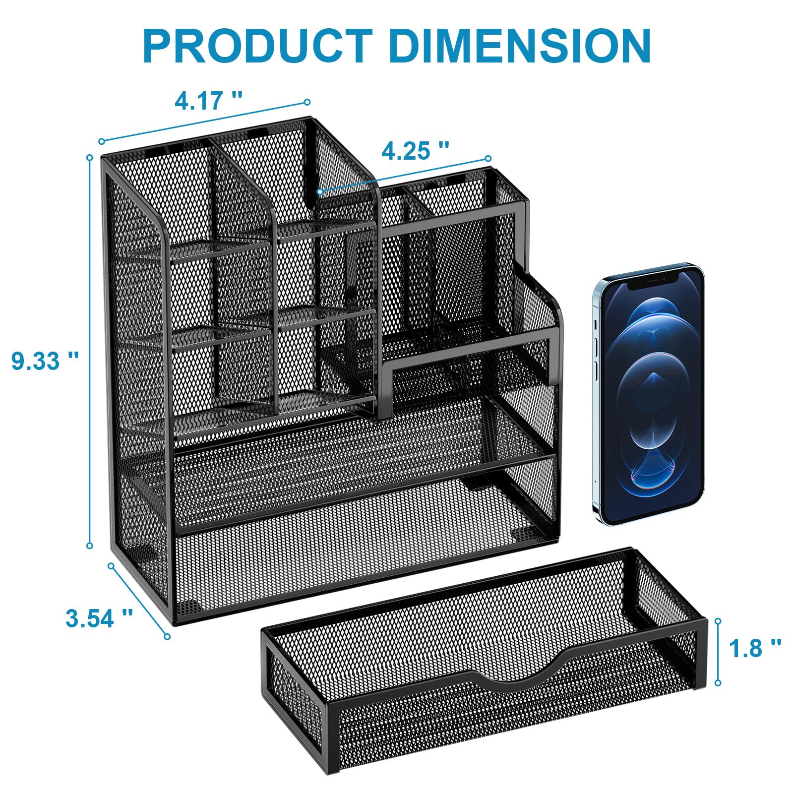 Marbrasse next to notebook to show size and scale for compact convenience