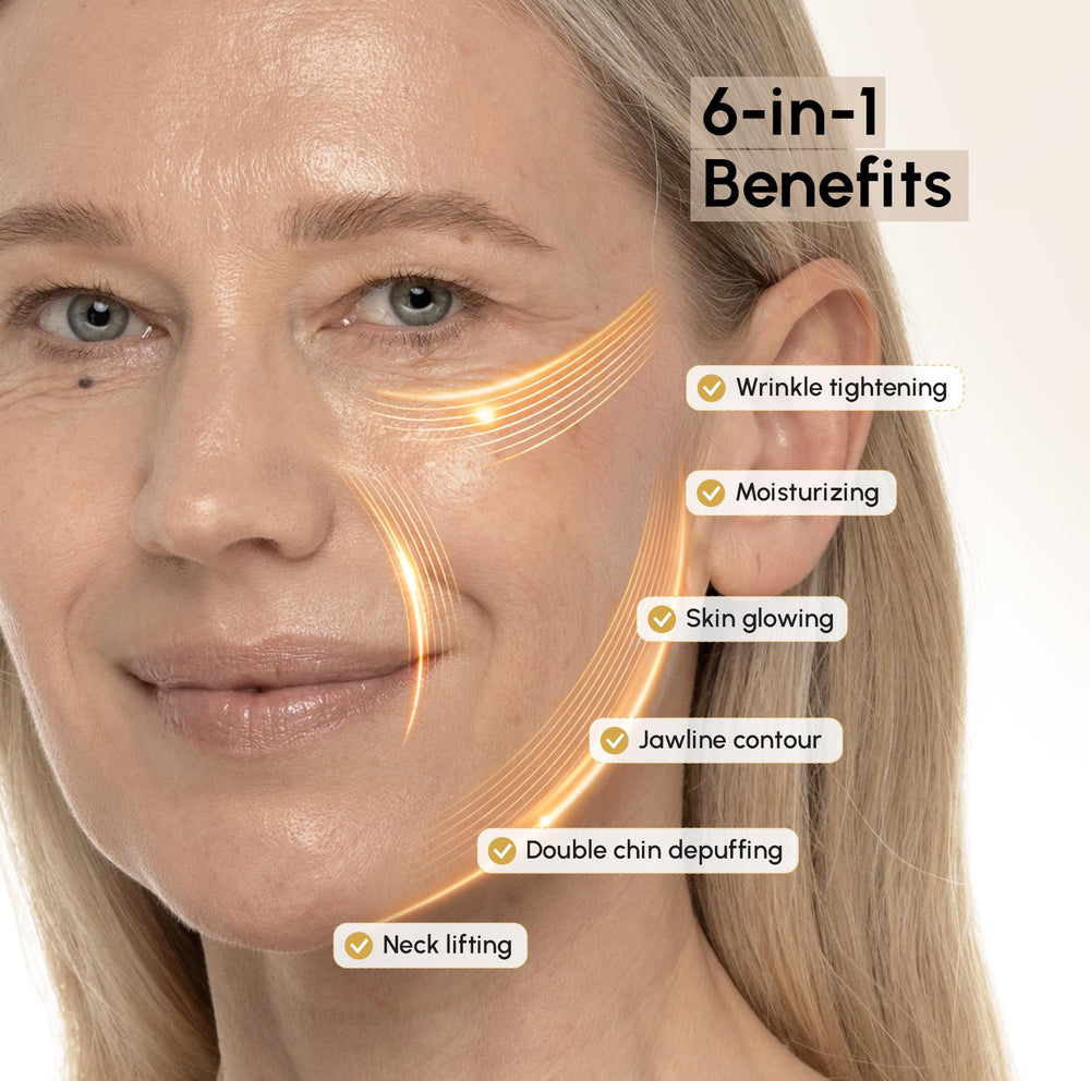 MAREE chin strap applied under chin demonstrating secure fit and lift