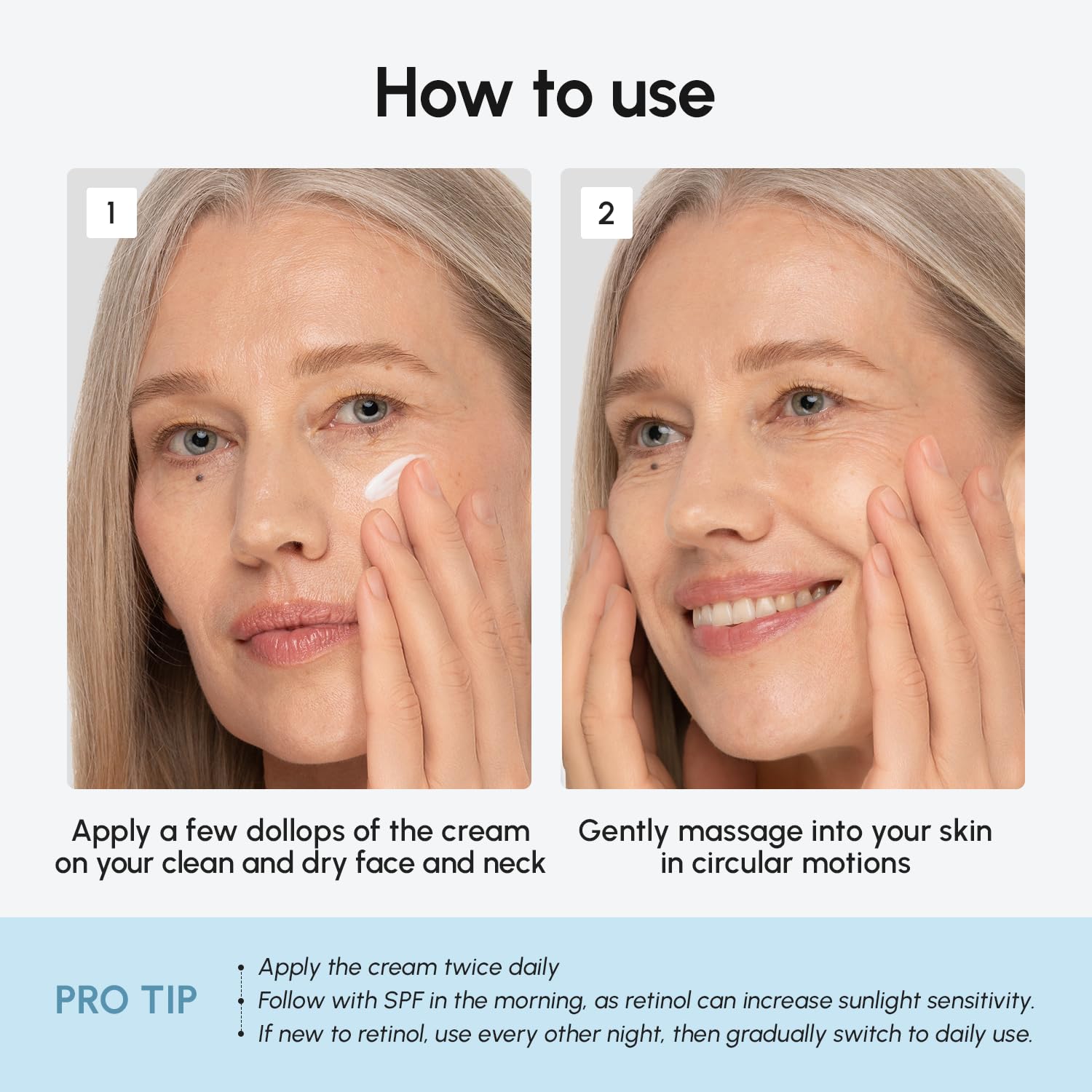 MAREE concept before-and-after texture comparison showing smoother skin look