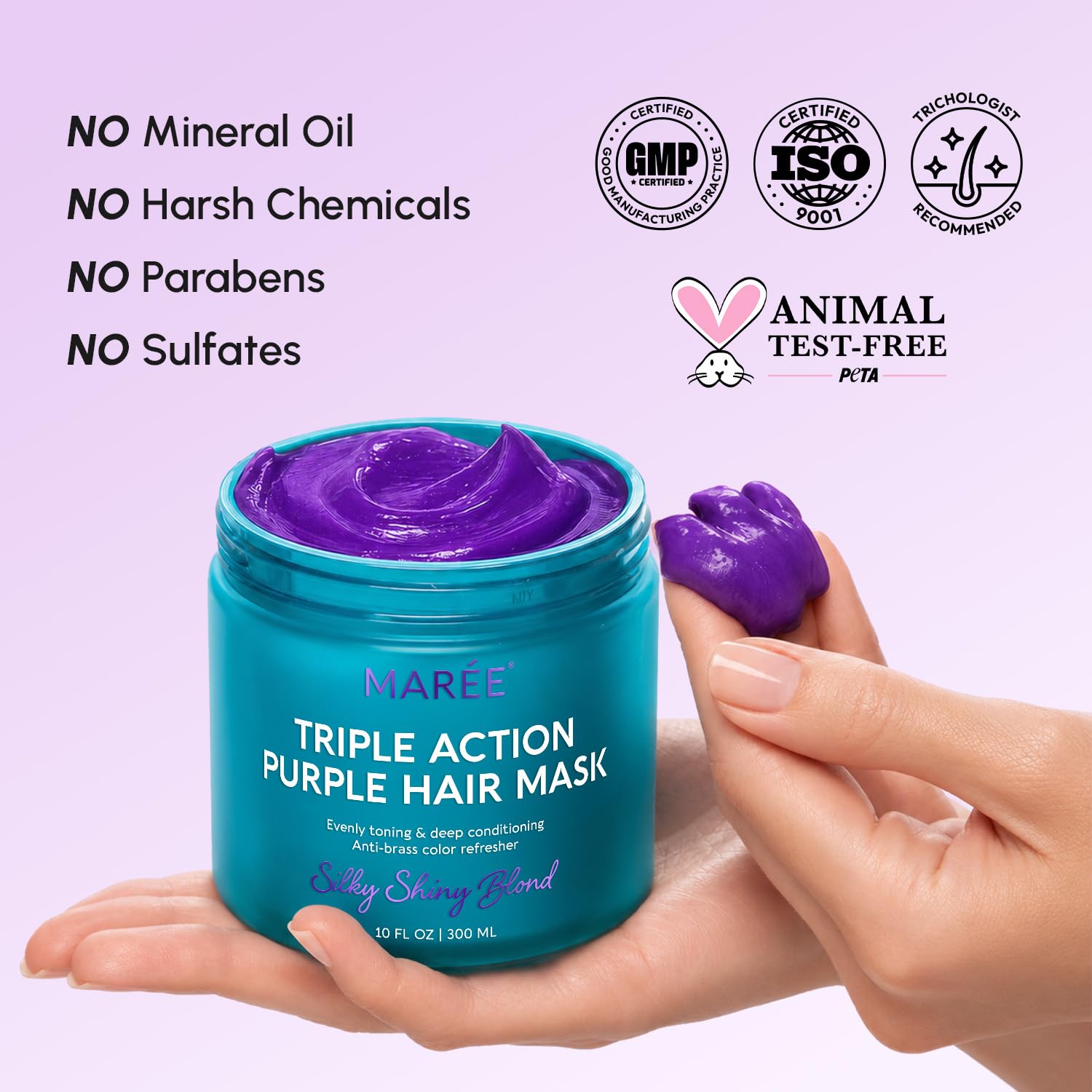 MAREE cap and label detail highlighting instructions and ingredient cues