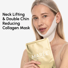 MAREE mask applied along a woman’s jawline demonstrating targeted lift and shaping