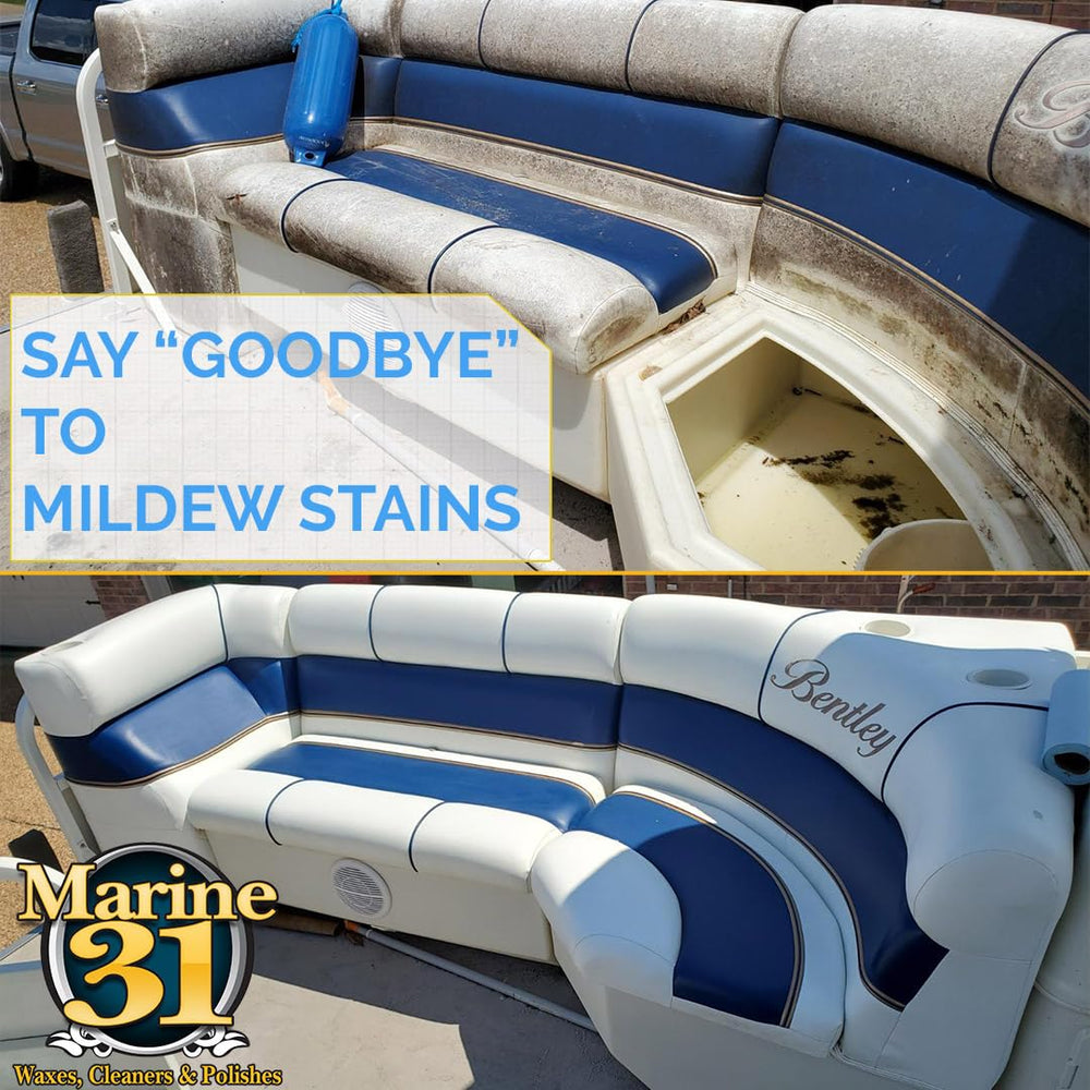 Marine 31 before and after split showing stain removal transformation benefit