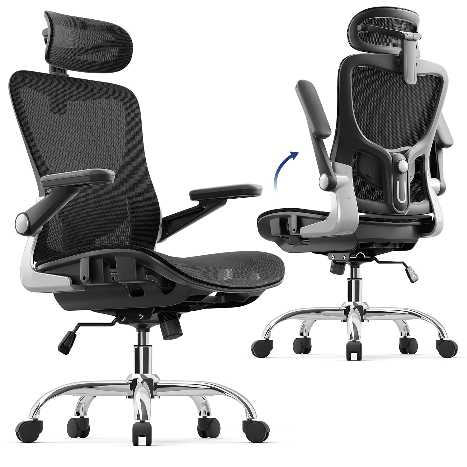 marrap front view full chair showing ergonomic profile and adjustable features